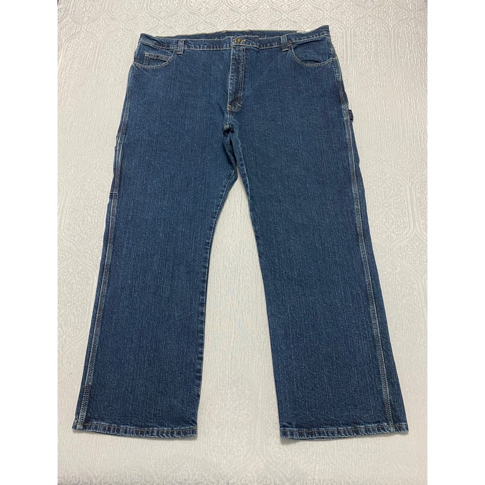 Dickies Flex Carpenter Jeans Men's 42x30 Blue Denim Work Pants Relaxed Fit - Picture 2 of 7